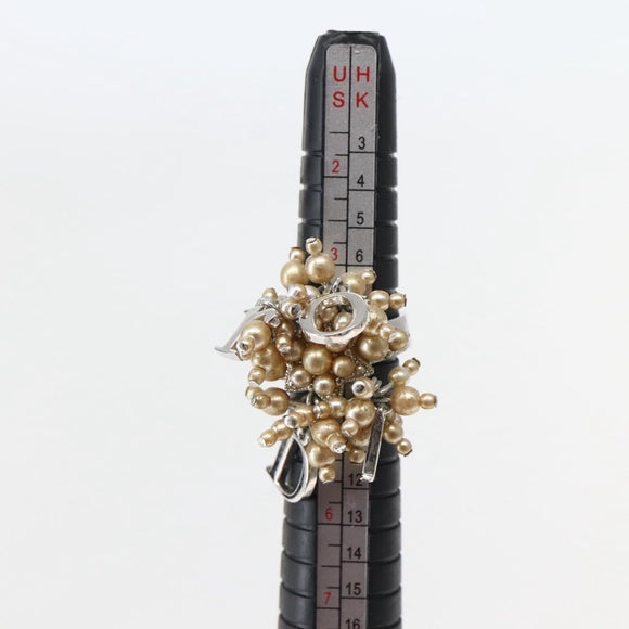 Christian Dior Ring metal Silver #9(JP Size) Auth 143885