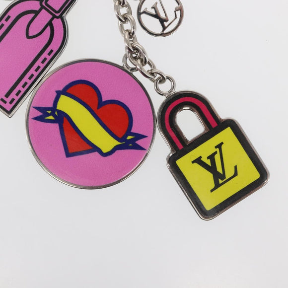 LOUIS VUITTON Porte Cles LV Stories Charm metal Silver M63759 LV Auth 143888M
