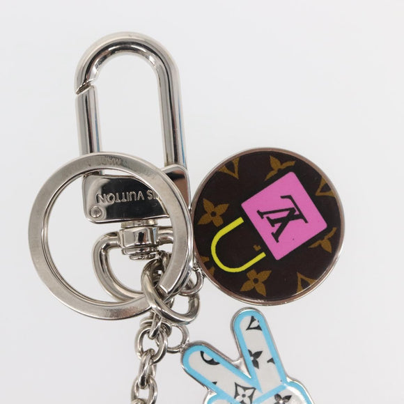 LOUIS VUITTON Porte Cles LV Stories Charm metal Silver M63759 LV Auth 143888M