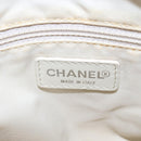 CHANEL New Travel Line Hand Bag Nylon 2way Beige Silver CC Auth 143907-18