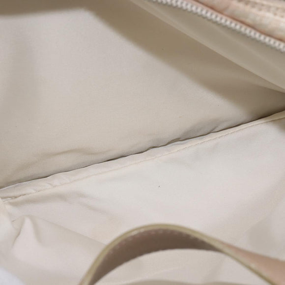 CHANEL New Travel Line Hand Bag Nylon 2way Beige Silver CC Auth 143907