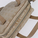 CHANEL New Travel Line Hand Bag Nylon 2way Beige Silver CC Auth 143907-6