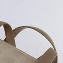 CHANEL New Travel Line Hand Bag Nylon 2way Beige Silver CC Auth 143907-8