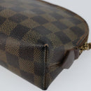 LOUIS VUITTON Damier Ebene Pochette Cosmetic PM Pouch N47516 LV Auth 143909-15