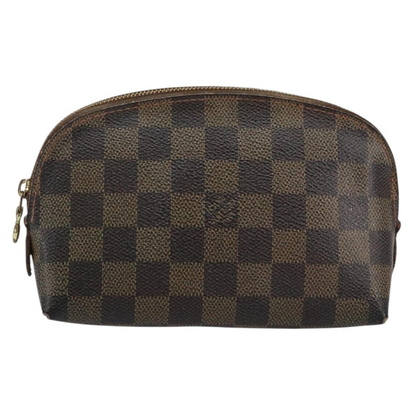 LOUIS VUITTON Damier Ebene Pochette Cosmetic PM Pouch N47516 LV Auth 143909