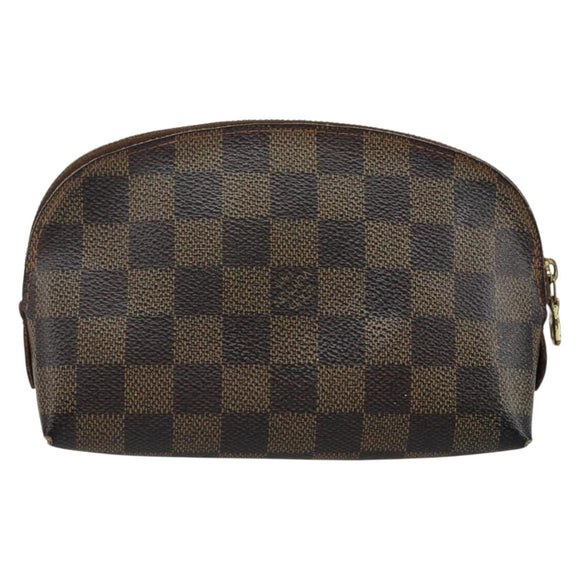 LOUIS VUITTON Damier Ebene Pochette Cosmetic PM Pouch N47516 LV Auth 143909