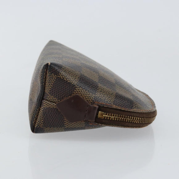 LOUIS VUITTON Damier Ebene Pochette Cosmetic PM Pouch N47516 LV Auth 143909