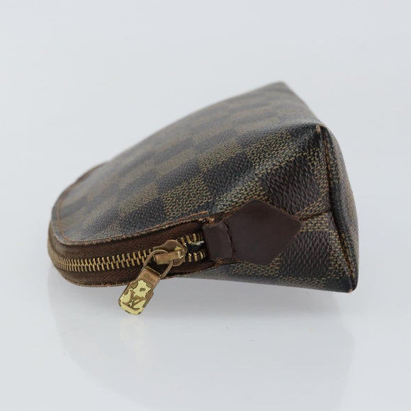 LOUIS VUITTON Damier Ebene Pochette Cosmetic PM Pouch N47516 LV Auth 143909