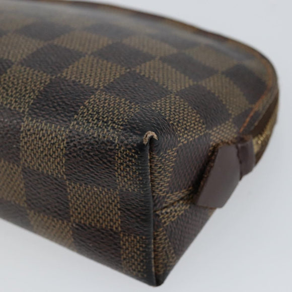 LOUIS VUITTON Damier Ebene Pochette Cosmetic PM Pouch N47516 LV Auth 143909