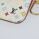 LOUIS VUITTON Multicolor Pochette ClesNM Coin Purse White M93734 LV Auth 143912-15