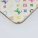 LOUIS VUITTON Multicolor Pochette ClesNM Coin Purse White M93734 LV Auth 143912-16