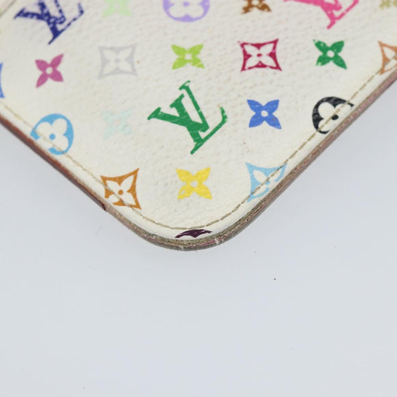LOUIS VUITTON Multicolor Pochette ClesNM Coin Purse White M93734 LV Auth 143912