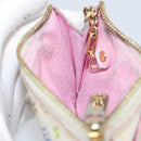LOUIS VUITTON Multicolor Pochette ClesNM Coin Purse White M93734 LV Auth 143912-18
