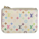 LOUIS VUITTON Multicolor Pochette ClesNM Coin Purse White M93734 LV Auth 143912-13