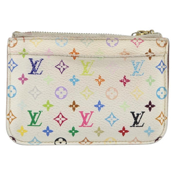 LOUIS VUITTON Multicolor Pochette ClesNM Coin Purse White M93734 LV Auth 143912 - 0