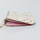 LOUIS VUITTON Multicolor Pochette ClesNM Coin Purse White M93734 LV Auth 143912-4