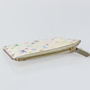 LOUIS VUITTON Multicolor Pochette ClesNM Coin Purse White M93734 LV Auth 143912-5
