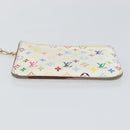 LOUIS VUITTON Multicolor Pochette ClesNM Coin Purse White M93734 LV Auth 143912-6