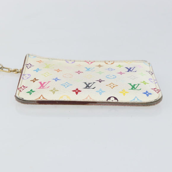 LOUIS VUITTON Multicolor Pochette ClesNM Coin Purse White M93734 LV Auth 143912