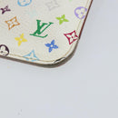 LOUIS VUITTON Multicolor Pochette ClesNM Coin Purse White M93734 LV Auth 143912-7