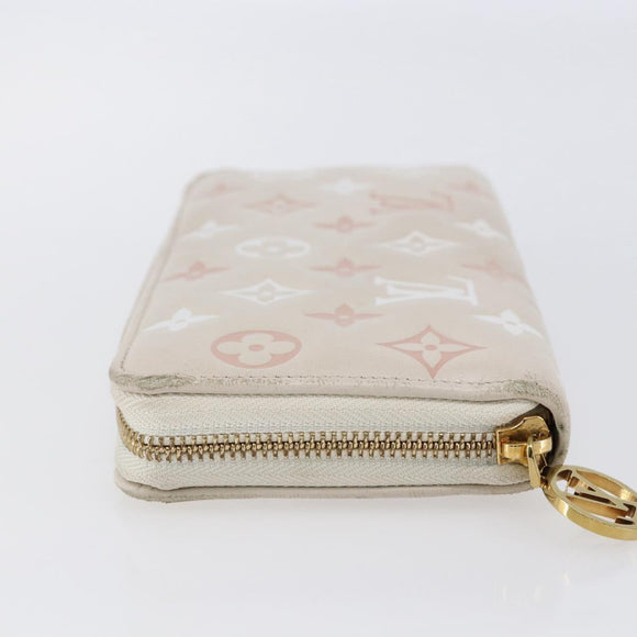 LOUIS VUITTON Monogram Coussin Zippy Long Wallet Pink M82290 LV Auth 143915