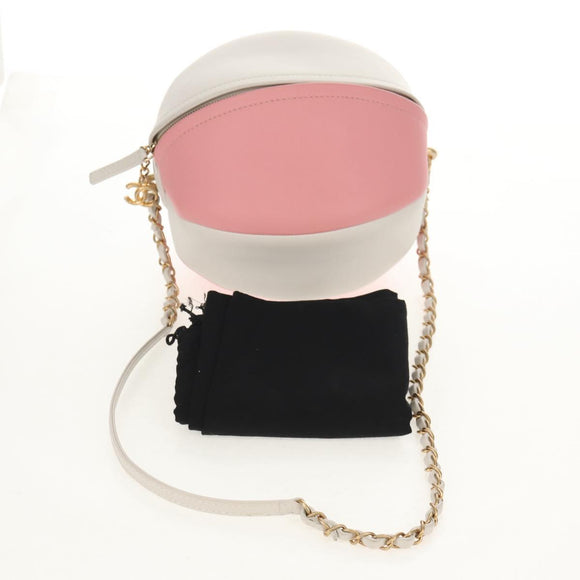 CHANEL 2019 SS Beach Ball Shoulder Bag Calf Skin Pink Gold CC Auth 143921SAM