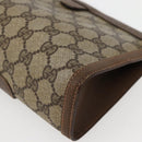 GUCCI GG Supreme Web Sherry Line Clutch Bag PVC Beige Gold 89 01 032 Auth 143928-15