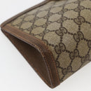 GUCCI GG Supreme Web Sherry Line Clutch Bag PVC Beige Gold 89 01 032 Auth 143928-16