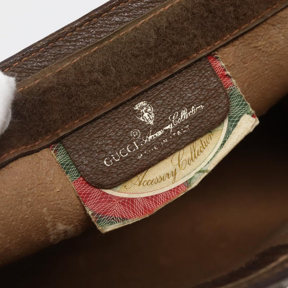 GUCCI GG Supreme Web Sherry Line Clutch Bag PVC Beige Gold 89 01 032 Auth 143928