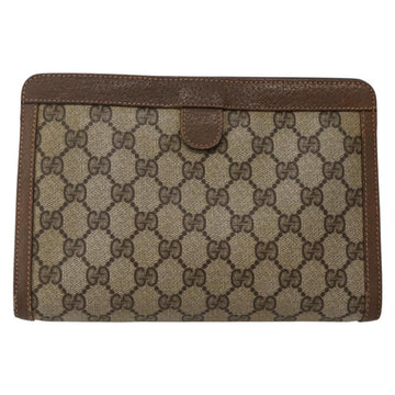 GUCCI GG Supreme Web Sherry Line Clutch Bag PVC Beige Gold 89 01 032 Auth 143928 - 0