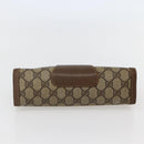 GUCCI GG Supreme Web Sherry Line Clutch Bag PVC Beige Gold 89 01 032 Auth 143928-6