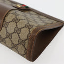 GUCCI GG Supreme Web Sherry Line Clutch Bag PVC Beige Gold 89 01 032 Auth 143928-7