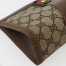 GUCCI GG Supreme Web Sherry Line Clutch Bag PVC Beige Gold 89 01 032 Auth 143928-14