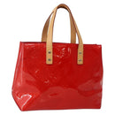 LOUIS VUITTON Monogram Vernis Reade PM Hand Bag Red Rouge M91088 LV Auth 143948-1
