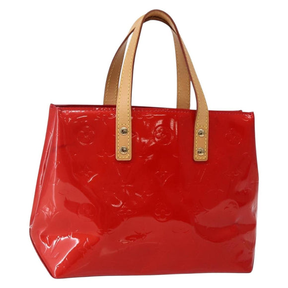 LOUIS VUITTON Monogram Vernis Reade PM Hand Bag Red Rouge M91088 LV Auth 143948