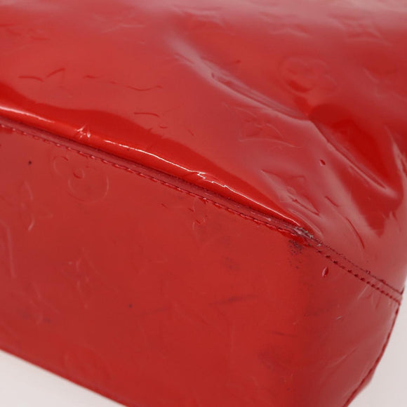 LOUIS VUITTON Monogram Vernis Reade PM Hand Bag Red Rouge M91088 LV Auth 143948