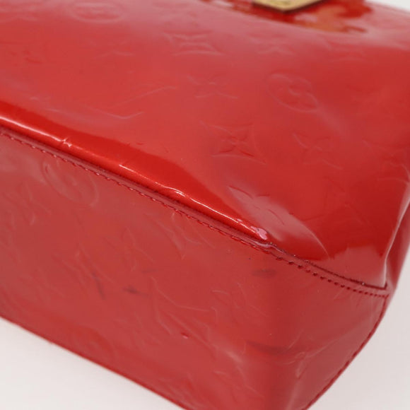 LOUIS VUITTON Monogram Vernis Reade PM Hand Bag Red Rouge M91088 LV Auth 143948