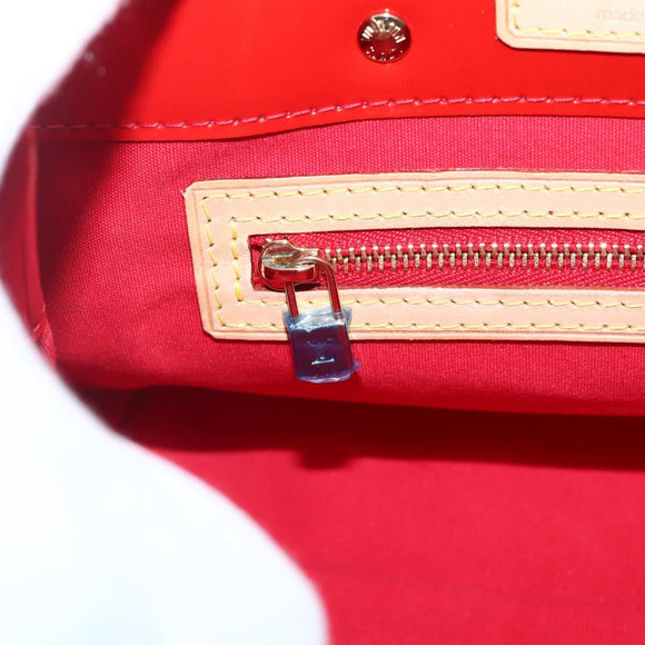 LOUIS VUITTON Monogram Vernis Reade PM Hand Bag Red Rouge M91088 LV Auth 143948