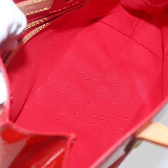 LOUIS VUITTON Monogram Vernis Reade PM Hand Bag Red Rouge M91088 LV Auth 143948
