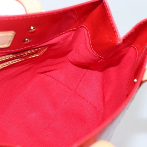 LOUIS VUITTON Monogram Vernis Reade PM Hand Bag Red Rouge M91088 LV Auth 143948