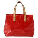 LOUIS VUITTON Monogram Vernis Reade PM Hand Bag Red Rouge M91088 LV Auth 143948-13