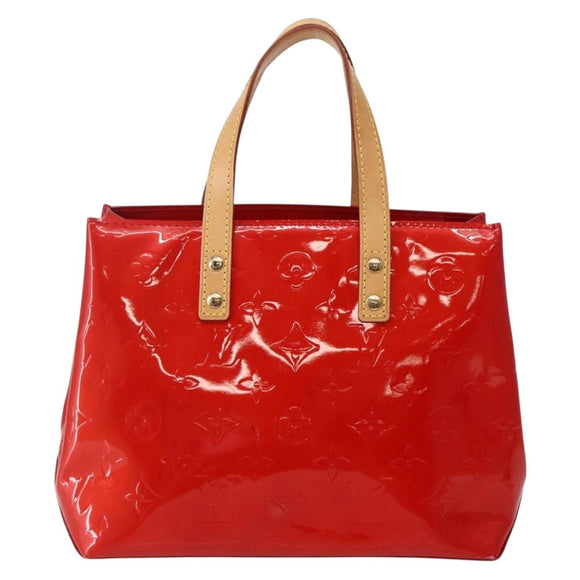 LOUIS VUITTON Monogram Vernis Reade PM Hand Bag Red Rouge M91088 LV Auth 143948