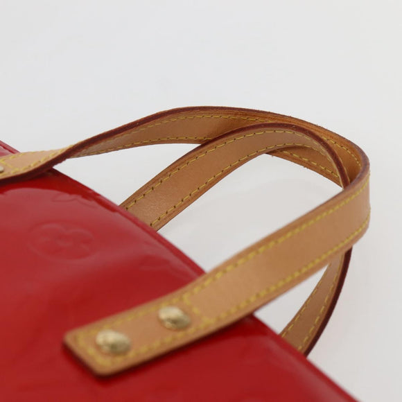 LOUIS VUITTON Monogram Vernis Reade PM Hand Bag Red Rouge M91088 LV Auth 143948