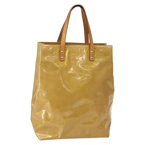 LOUIS VUITTON Monogram Vernis Reade MM Hand Bag Beige M91141 LV Auth 143950