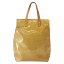 LOUIS VUITTON Monogram Vernis Reade MM Hand Bag Beige M91141 LV Auth 143950-2