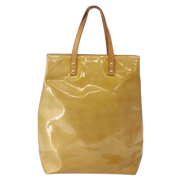 LOUIS VUITTON Monogram Vernis Reade MM Hand Bag Beige M91141 LV Auth 143950
