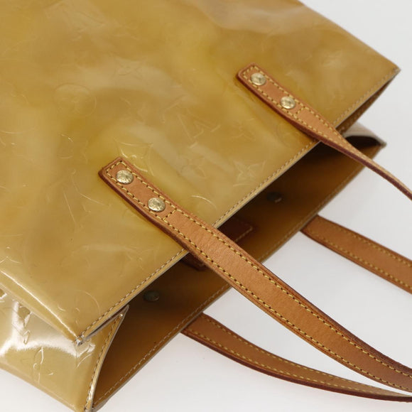 LOUIS VUITTON Monogram Vernis Reade MM Hand Bag Beige M91141 LV Auth 143950