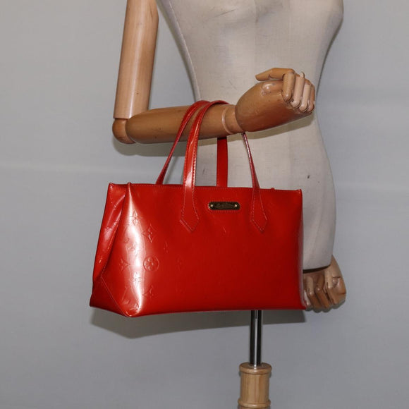 LOUIS VUITTON Monogram Vernis Wilshire PM Bag Orenge Sunset M93644 Auth 143951