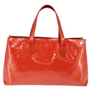 LOUIS VUITTON Monogram Vernis Wilshire PM Bag Orenge Sunset M93644 Auth 143951-2