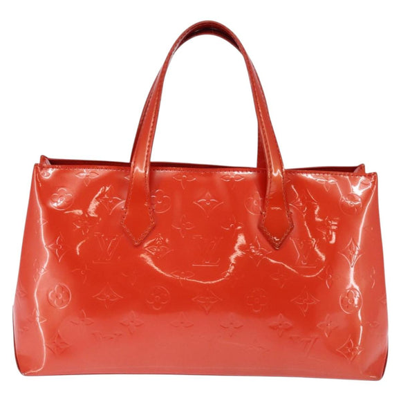 LOUIS VUITTON Monogram Vernis Wilshire PM Bag Orenge Sunset M93644 Auth 143951
